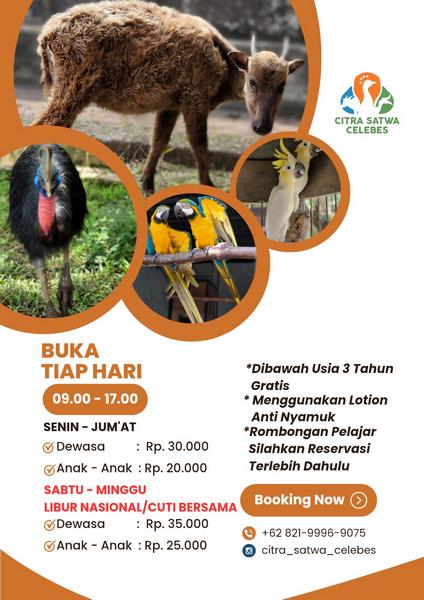 harga tiket masuk kebun binatang citra celebes gowa